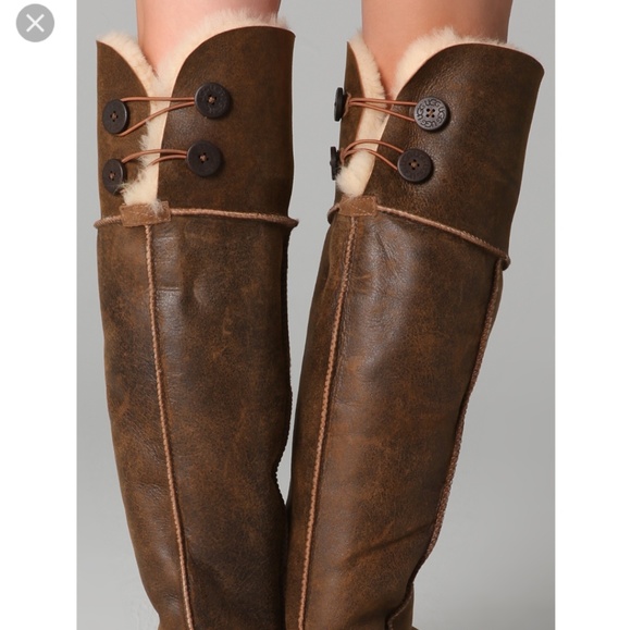 UGG Shoes - UGG Bailey Over The Knee Button Chestnut Boots